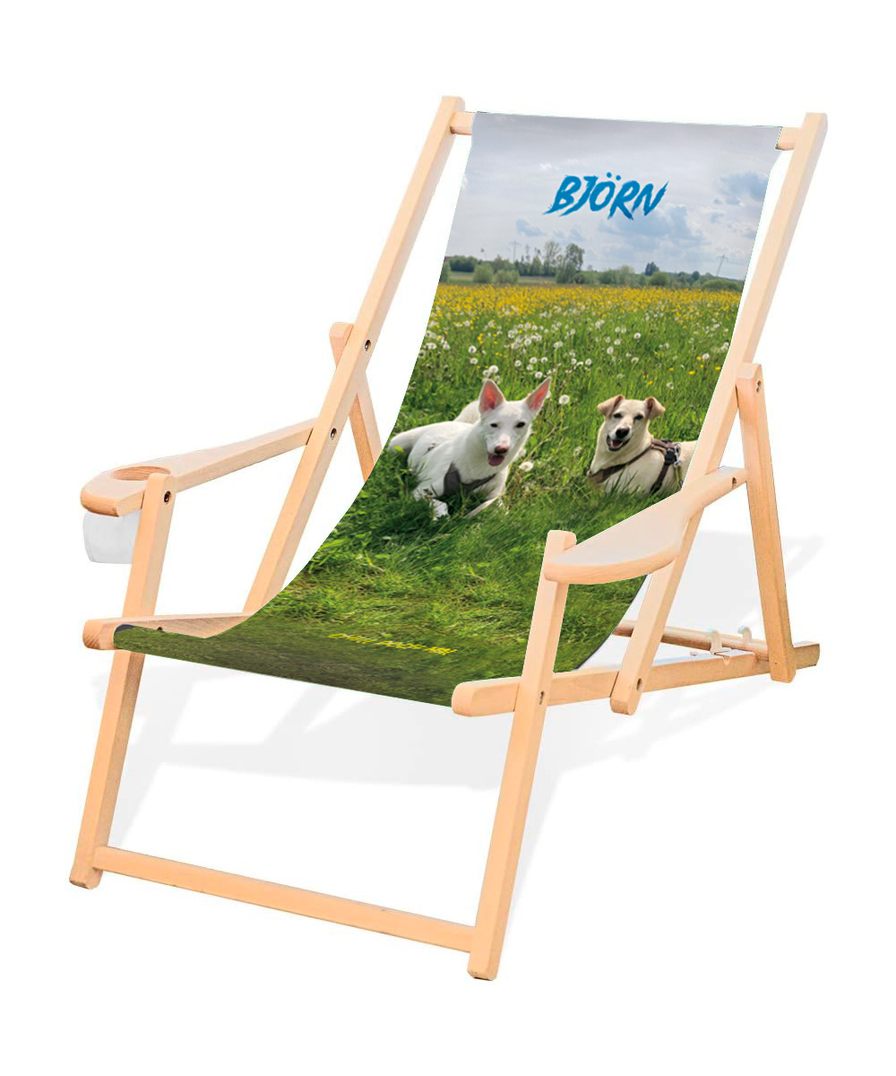 Deckchair Admiral with armrests – with your design / logo / photo – view 5