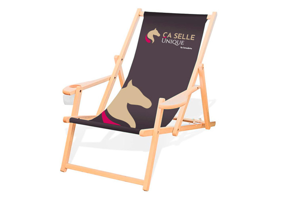 Deckchair Admiral with armrests – with your design / logo / photo – view 2