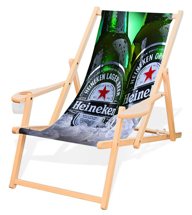 "Admiral" deckchair with armrests with your own design / logo / photo