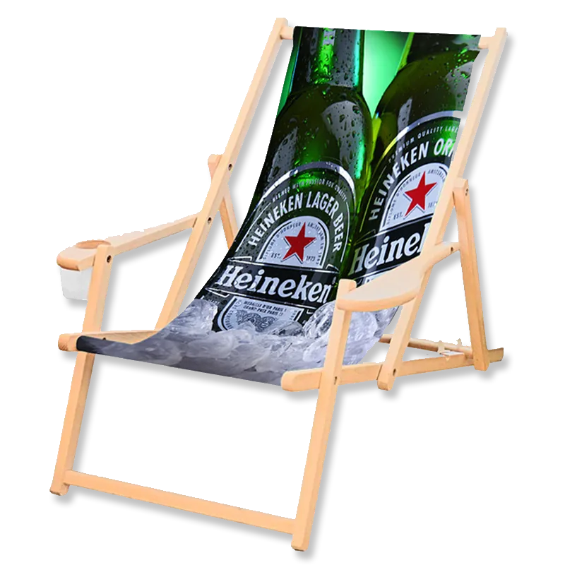 Deckchair printed with logo