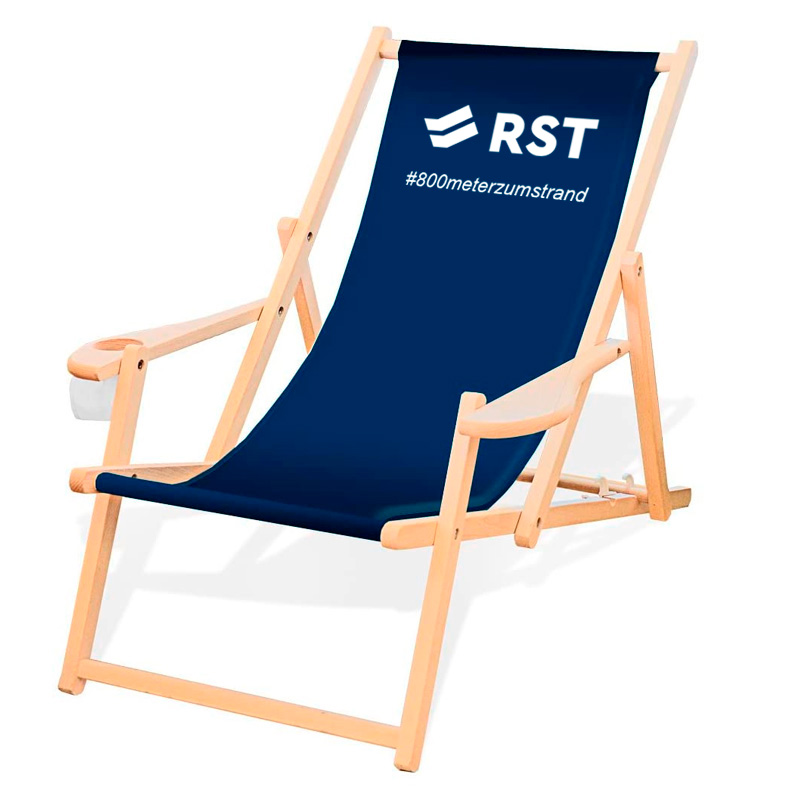Deckchair Admiral with armrests – with your design / logo / photo – view 4