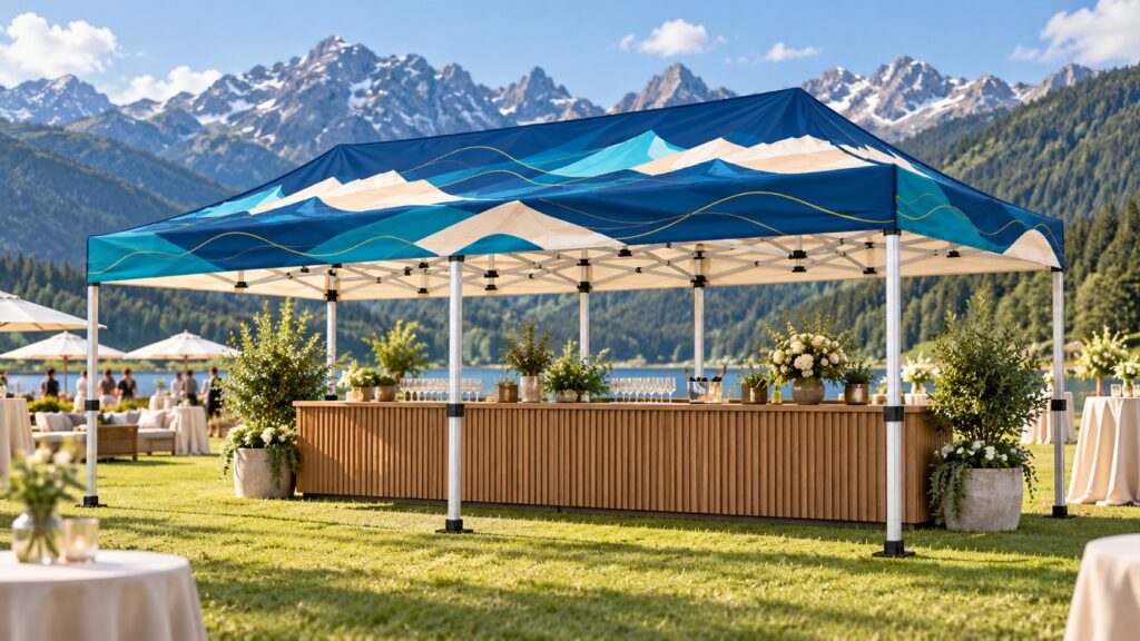 Pop-up gazebo 3×6 m “HEX 50” – printed with your logo