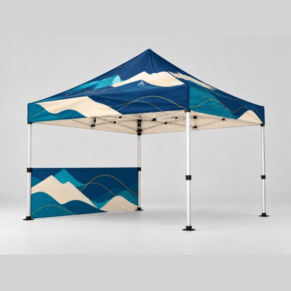 Half-height side wall – 3 m – printed, on the gazebo