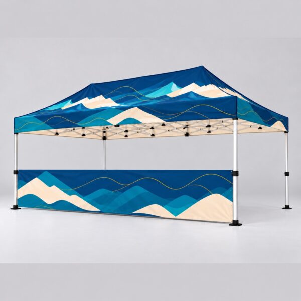 Half-height side wall – 4.5 m – printed, on the gazebo
