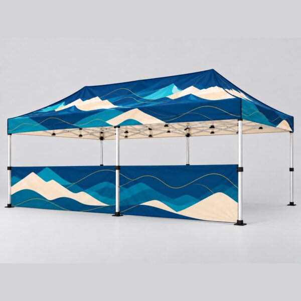 Half-height side wall – 6 m – printed, on the gazebo