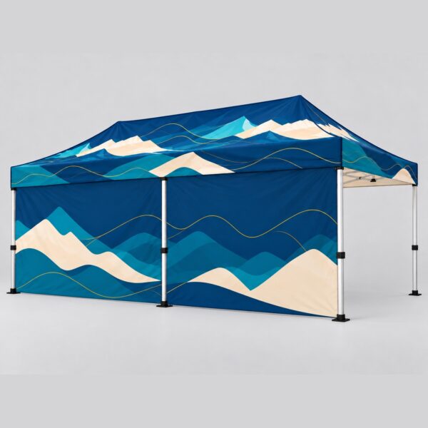 Full-height side wall – 6 m – printed, on the gazebo