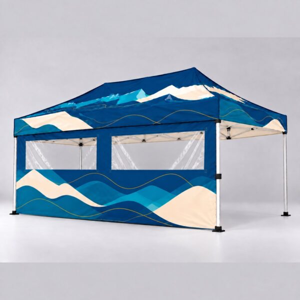 Side wall with window – 4.5 m – printed, on the gazebo