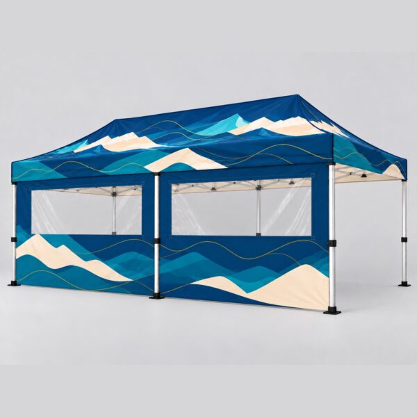 Side wall with window – 6 m – printed, on the gazebo