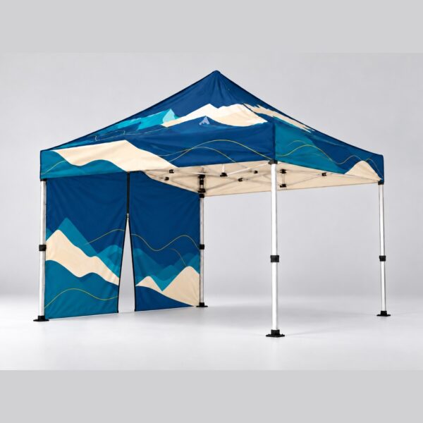 Side wall with zip – 3 m – printed, on the gazebo