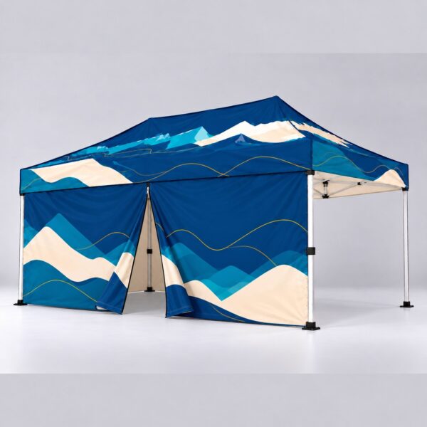Side wall with zip – 4.5 m – printed, on the gazebo