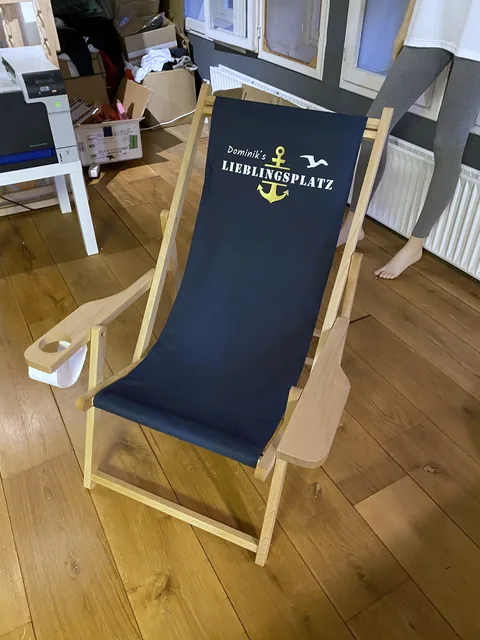 Deckchair Admiral with armrests, side view
