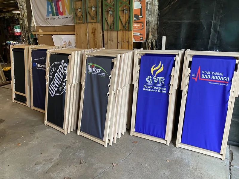 Finished printed deckchairs, sorted for shipping