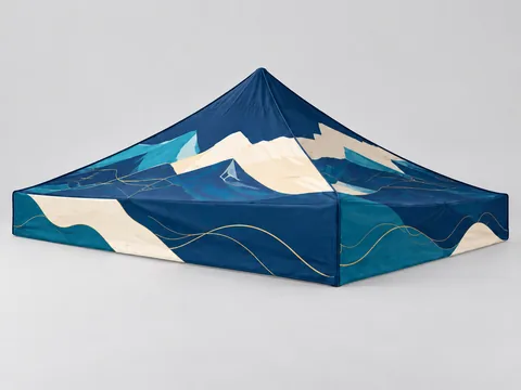 Pop-up gazebo with roof print